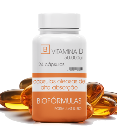 Vitamina D3 alta absorção oleosa 50000 ui 24 cápsulas