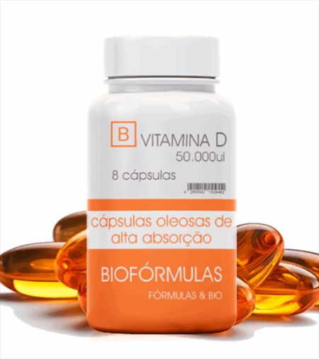 Vitamina D3 alta absorção oleosa 50000 ui 8 cápsulas