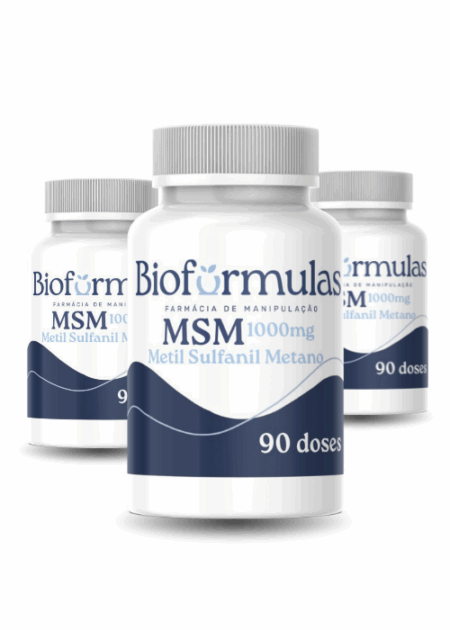 3 Potes Msm (enxofre Orgânico) 1.000mg 90 Doses