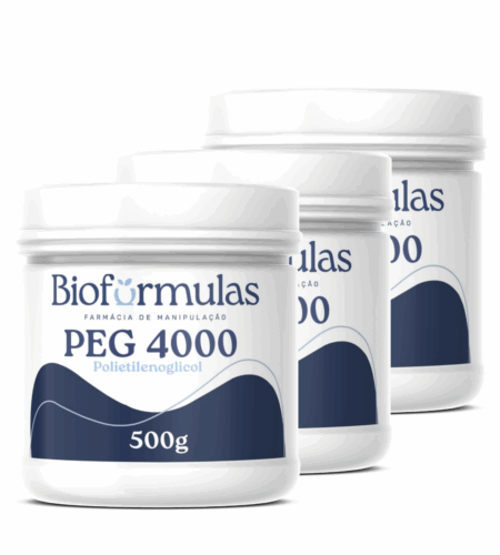 3 Potes de Polietilenoglicol Sem Eletrólitos Peg 4000 500gr