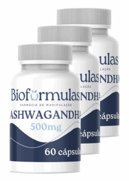 3 Frascos Ashwaganda 500mg 60 cápsulas