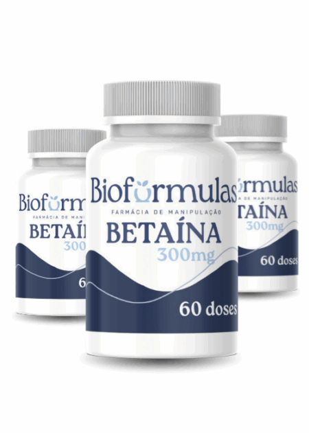3 frascos Betaina Hcl 300mg 60 Cápsulas