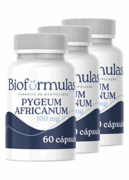 3 Frascos Pygeum Africanum 100mg - 60 Cápsulas